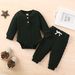 Autumn Children's Clothing Long Sleeved Tops And Long Pants Twisted Solid Color Suits Manufacturers Direct Sales One Piece Drop Shipping_viptrois.com
