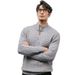 Men's Half-Zip Knit Sweater - Cable Stand Collar Pullover (Black, Gray, Beige, Oatmeal) - Lightweight Business Casual Winter Wear Sizes M To XXXL_viptrois.com