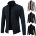 Men's Clothing Knitted Sweater Men's Korean-Style Knit Cardigan – Winter-Ready Stand Collar Sweater With Ribbed Hem (4 Classic Colors, Sizes M-4XL)_viptrois.com