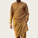 Traditional Muslim Wedding & Festival Suit Set – Round Neck Long Sleeve (Breathable Cotton-Blend, XS-3XL For Men & Boys)_viptrois.com