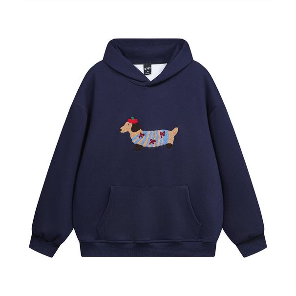 Fun Dachshund Puppy Loose Sweatshirt Trendy Men's Spring And Autumn Personalized Cartoon Casual Long Sleeve Hooded_viptrois.com