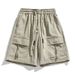 Men's Clothing Summer Thin Casual Pants Teenagers Trendy Brand Ice Sense Five Points Loose Multi Pocket Elastic Waist Overalls_viptrois.com