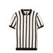 Half Zipper Striped Polo Shirt Light Mature Style Summer Men's Short Sleeved T Shirt Trendy Korean Version Knitted Casual Half Sleeves_viptrois.com