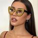 New Retro Cat Eye Sunglasses European And American Fashion Butterfly Frame Sunglasses Versatile Handmade Diamond Flat Glasses_viptrois.com