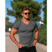 Men's Breathable V-Neck T-Shirt – Summer Athletic Fit, Quick-Dry Casual Short Sleeve Tee For Sports & Everyday Wear_viptrois.com
