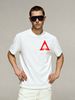 Summer New Short-sleeved T-shirt, Men's Red Triangle Hollow Totem Creative Printing Half-sleeved Youth Trend Versatile Casual Loose Base_viptrois.com