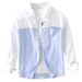 7366 Japanese Oxford Spinning Long-sleeved Shirt Men's Splicing Versatile Casual Literary Loose Top Men's Hair_viptrois.com