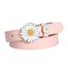 Belt for women Casual simple Daisy thin waistband Smooth button dress belt_viptrois.com