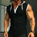 Men's Sleeveless Hooded Vest T-Shirt - Lightweight Summer Casual Top For Sports & Streetwear (6 Colors, S-XXXL)_viptrois.com