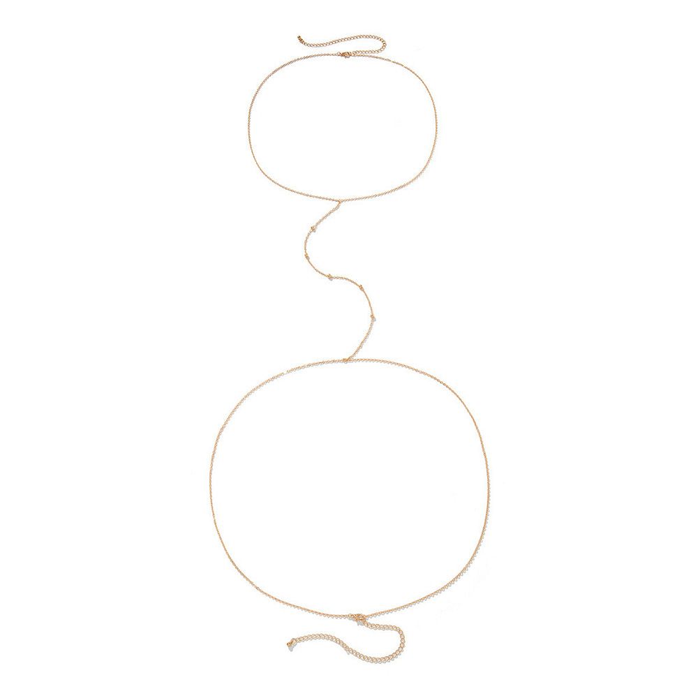 Jewelry Fashion Sexy Necklace One Chain Women's Simple Metal Round Bead Chain Body Chain Waist Chain_viptrois.com
