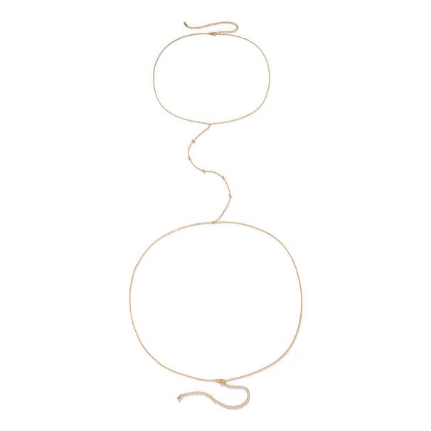 Jewelry Fashion Sexy Necklace One Chain Women's Simple Metal Round Bead Chain Body Chain Waist Chain_viptrois.com