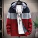 Men's Fleece-Lined Hooded Sweater - Winter Casual Pullover With Color Block Design, Thick & Warm, Loose Fit, Comfortable Zipper Jacket_viptrois.com