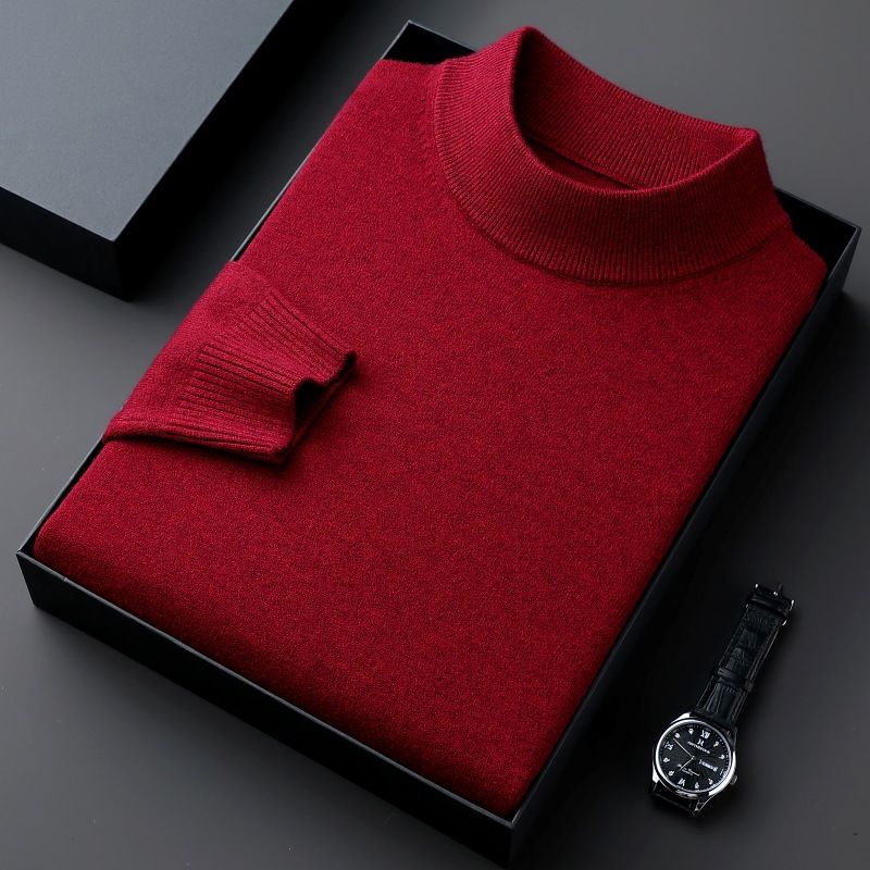 Men's Clothing Autumn/winter Turtleneck Quality High Neck Knit Sweater - Korean Style Loose Fit, Warm & Comfortable, Multiple Colors & Sizes_viptrois.com