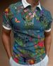 2025d 20253D Digital Print Turn-down Collar Zipper Men's Polo Shirt_viptrois.com