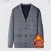 Men’s Fleece-Lined Knit Cardigan – Warm Winter Coat For Middle-Aged & Elderly (Light Gray/Dark Gray/Khaki/Blue, L-3XL)_viptrois.com