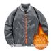 Unisex Colorblock Baseball Jacket - Winter Pilot Bomber Coat With Stand Collar, Japanese Workwear Style, Thickened Nylon Blend For Casual Outwear_viptrois.com