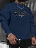 Men's Loose Casual And Fashionable Houston Letter Pattern Printed Round Neck Long Sleeved Sportswear For Autumn And Winter_viptrois.com