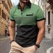 New Summer Men Casual Short Sleeve Lapel Business Polo Shirt 3D Digital Print Stripe Polo Shirt Sport Button Pullover Tops_viptrois.com