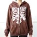 Y2K Gothic Skull Sweatshirt Oversized Hoodie Autumn Zipper Jacket Top Men's 90s_viptrois.com
