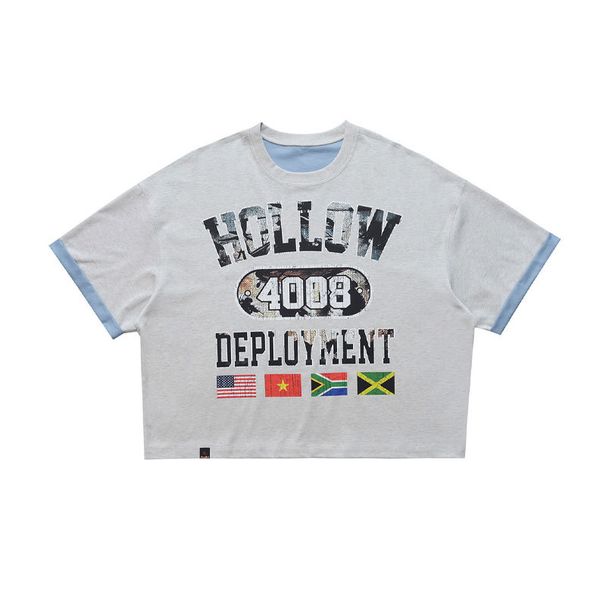 Double-sided Air-layer Short-sleeve Breathable Cool Men's Summer New Printed Letter Half-sleeve T-shirt_viptrois.com