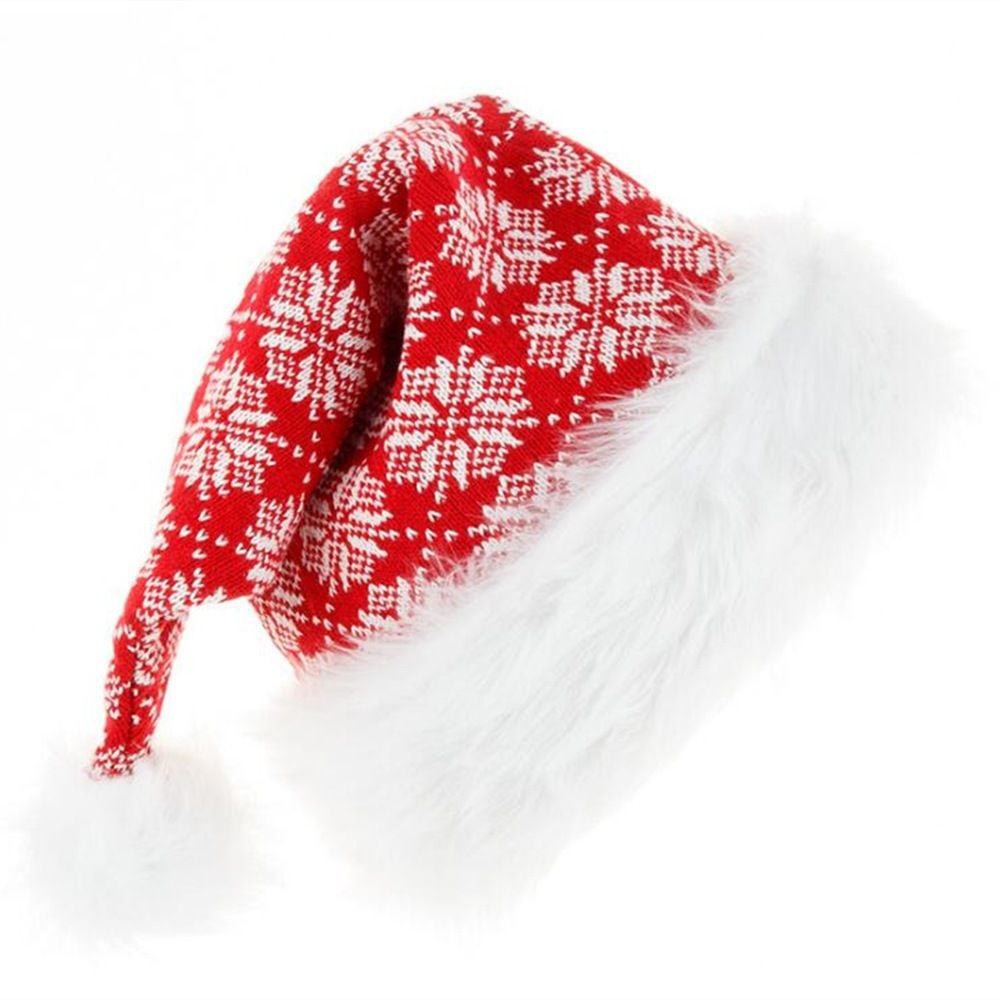 Christmas snowflake knitted plush Christmas hat Adult Christmas hat decorated knitted hat_viptrois.com