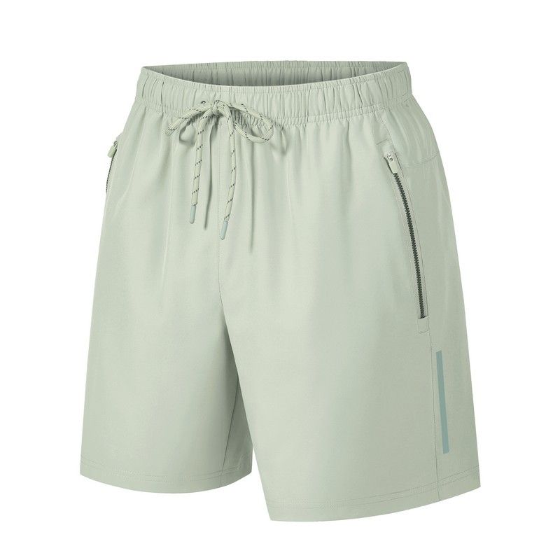 Men's Quick Drying Loose Fitting Sports Casual Shorts European Size Thin Ice Silk Five Point Length Beach Pants_viptrois.com