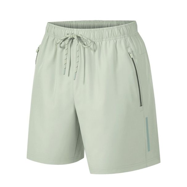 Men's Quick Drying Loose Fitting Sports Casual Shorts European Size Thin Ice Silk Five Point Length Beach Pants_viptrois.com