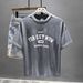 2025 Fashion Short-sleeved T-shirt Summer New Trendy Brand Letter Printing Bottoming Round Neck Loose Half-sleeved Casual Top_viptrois.com