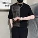 Summer Short-sleeved T-shirt Men's Trendy Brand, Cool And Stylish, Color-blocking Half-sleeved Shirt Men's 2025 New Summer Style Half-sleeved Shirt_viptrois.com