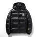 Unisex Black Gold Puffer Jacket - Short-Length Winter Coat With 3D Star Embroidery, Streetwear Outerwear_viptrois.com