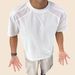 Men's Breathable Patchwork T-Shirt Short Sleeve Crew Neck Top Sports Casual Thin Summer Wear_viptrois.com