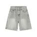 Men's Clothing New Washed Light Grey Japanese And Korean Style Shorts Jeans For Men And Women_viptrois.com