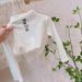 Kid's Clothing girls' bottoming shirts for babies, half high collar, solid color letters, internet celebrity T-shirt tops_viptrois.com