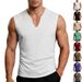 Men's V Neck Casual Vest Quick Drying Breathable Loose Fitting For Vacation Sports Fitness Training American Style_viptrois.com