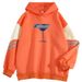 American Style Color Block Sweatshirt For Men, Loose Fit, Niche Design With Wine Glass Print, Pullover Outerwear, Cool_viptrois.com
