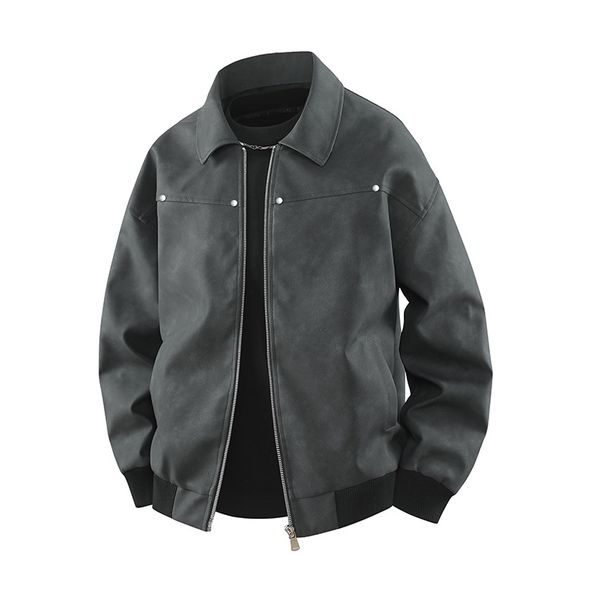Vintage Brown Suede Leather Jacket For Men & Women - Retro Pilot Bomber Coat With Stand Collar, Lightweight & Stylish_viptrois.com