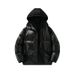 Men's Detachable Hood PU Leather Jacket – Oversized Streetwear Coat With Quilted Lining (M-3XL, Black/Charcoal/Deep Khaki)_viptrois.com