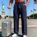 Men's Stretch Knit Jogger Pants – All-Season Straight-Leg Business Casual Trousers (Navy/Black/Army Green, S-Xxxl)_viptrois.com