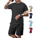 Men's Clothing Casual Loose Short Sleeved Shorts Sports Suit Polo Shirt_viptrois.com