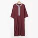 Men's Clothing New Long Sleeve Embroidered Red Packet Men's Muslim Robe_viptrois.com