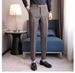Men's Clothing Casual Trousers Spring And Summer Slim Fit Nine Point Trousers Trendy Versatile Coffee Color Small Foot Drape Trousers_viptrois.com
