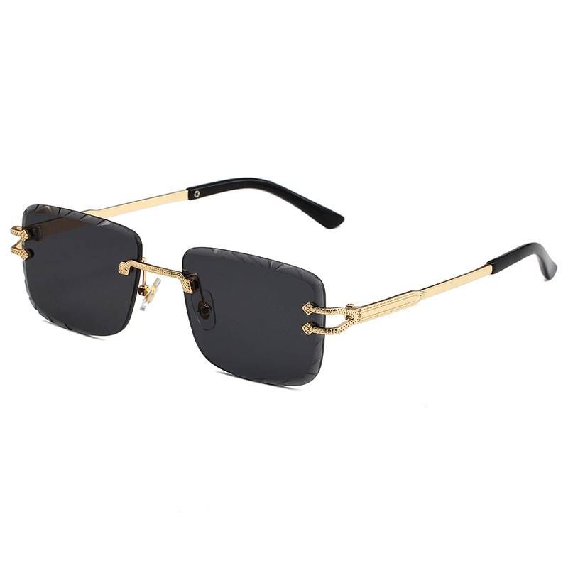 Unisex Frameless Cut-Edge Sunglasses – UV400 Metal Square Shades With Gradient Lenses (8 Colors)_viptrois.com