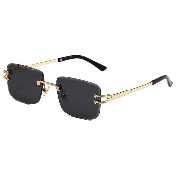 Unisex Frameless Cut-Edge Sunglasses – UV400 Metal Square Shades With Gradient Lenses (8 Colors)_viptrois.com