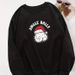 Plus Size Christmas Santa Print Sweatshirt – Women’s Cozy Holiday Pullover | Festive & Fun_viptrois.com