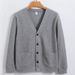 Men's V-Neck Cardigan Sweater - Premium Long-Staple Cotton, Relaxed Fit, Wrinkle-Free Knitwear For Casual & Everyday Wear_viptrois.com