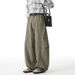 Men's Clothing Fashion Brand Retro Side Patch Pocket Design Workwear Casual Pants Men's Autumn Style Splicing Bar Loose Silhouette Scimitar Trousers_viptrois.com