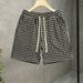 Houndstooth High-Waist Shorts For Men And Women Trendy Casual Retro Five-Point Loose Fit Beachwear Outerwear Summer Fashion_viptrois.com