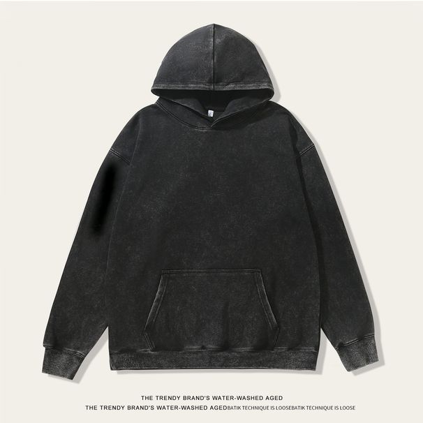 Pure Pure Cross-Border Washed Vintage 350g Chinese Cotton American Style Trendy Brand Sweatshirt Men Loose Hoodie Wholesale_viptrois.com