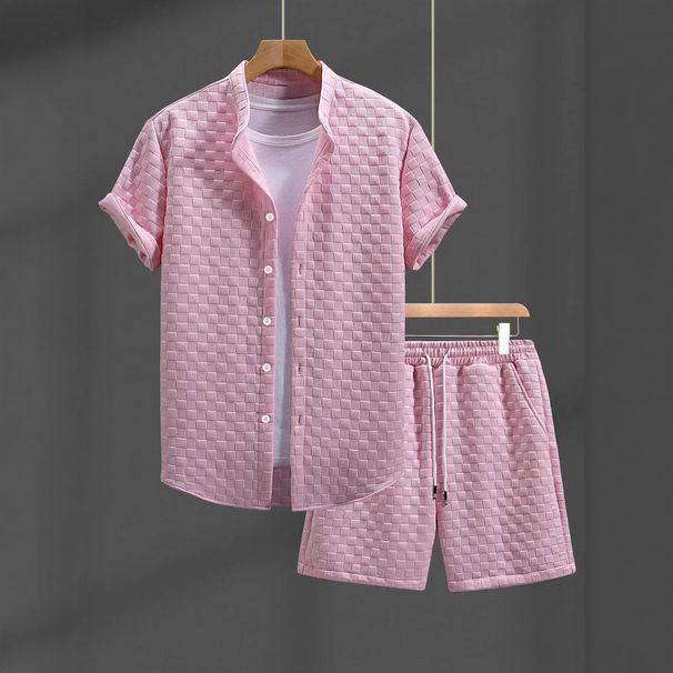 Men's Clothing Shirt Casual Short Sleeved Shirt Suit_viptrois.com