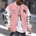Men's Letter Print Baseball Jacket – Oversized Varsity Bomber With Stand Collar (XS-3XL, 8 Colors, 100% Polyester, Punk Streetwear)_viptrois.com